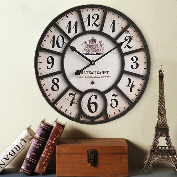 BEYONDARY American Vintage Classic Wall Clock - Creative Retro Home Decoration