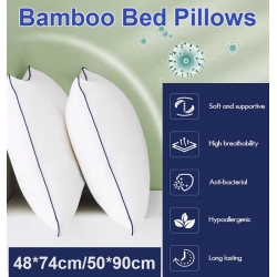 Twin Pack Hotel Quality Bed Pillow High Support Neck Pillows Medium Firm Queen King--Queen