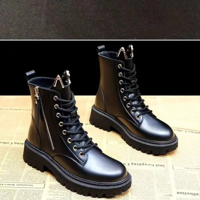 Dr Martens Boots Women's Thin Leather Breathable Winter Fleece lined Black - Shop at LoveMi