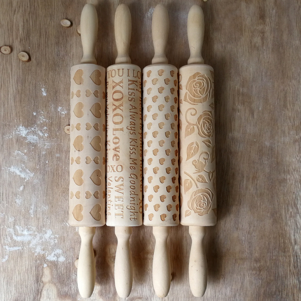 Title 3, Wooden Valentines Day Letters Rolling Pin Engr...