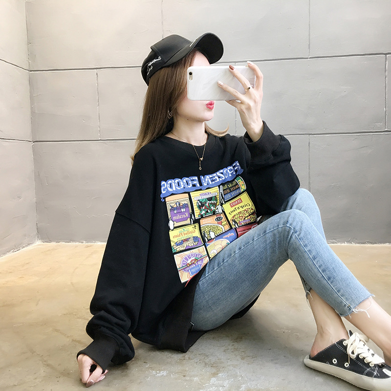 Title 2, Long sleeve female student Korean loose Hoodie