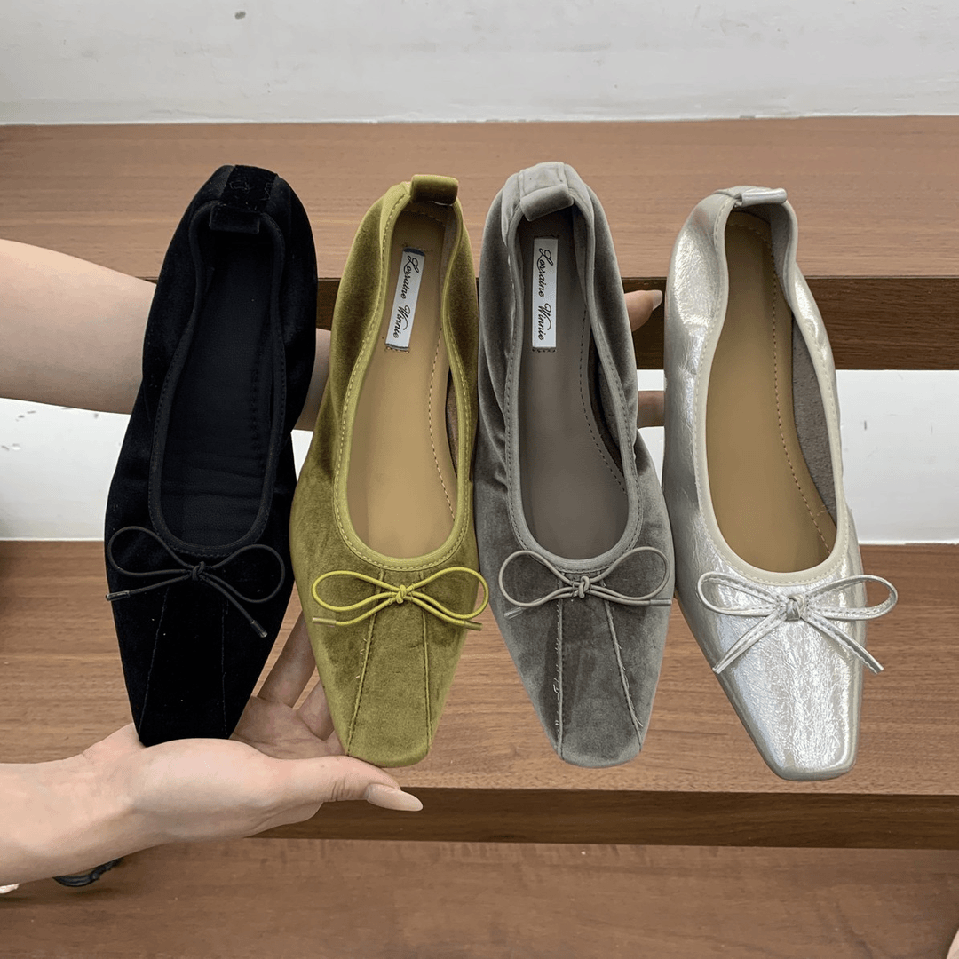 Women Sweet Bow Shallow Cut Ballet Flats, 2026 New Slip-on Dress Flats Suitable For Matching Skirts product image