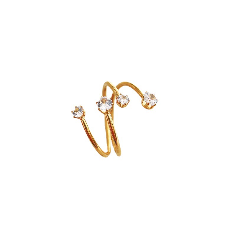 Stone Index Finger Ring Opening Adjustable Large Diamond Ring