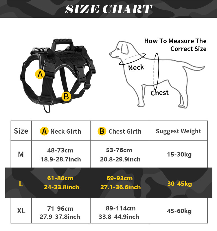 All-weather K9 dog harness for walking large and medium breeds, secure and lightweight.