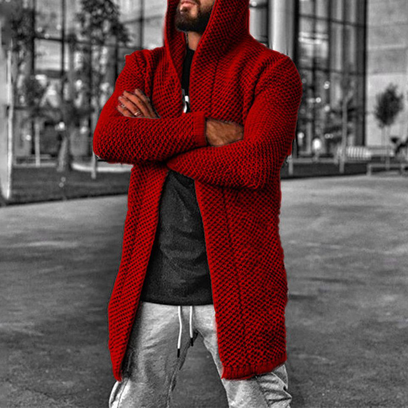 Title 4, Mens solid color hooded sweater coat cardigan,...