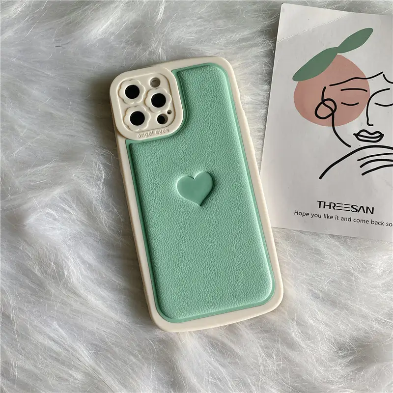 Embossed Love Faux Leather Phone Case