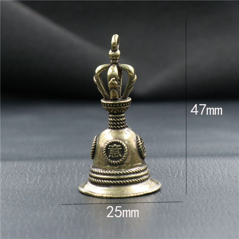 Brass vintage scripture auspicious bell car pendant