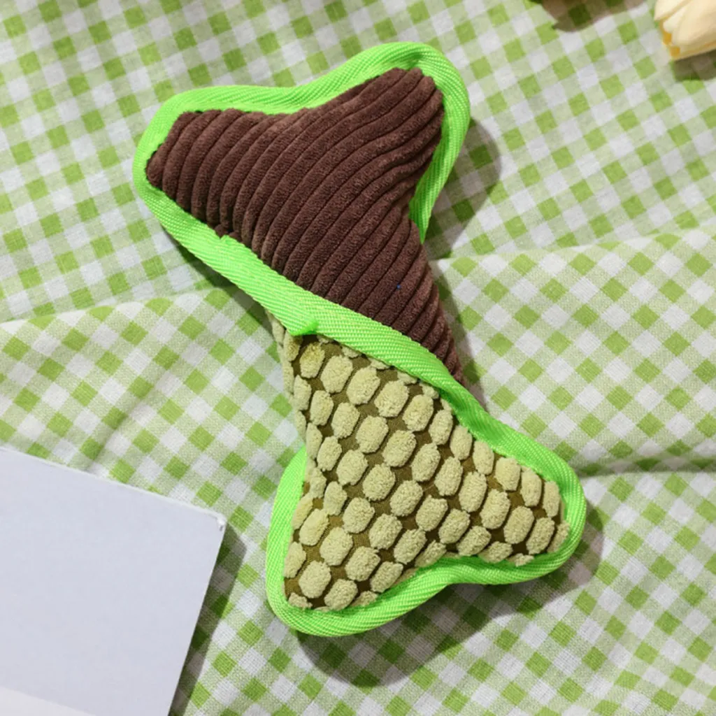 Teddy Toy With Dog Sound Bone Model Bite Resistant Pet Supplies Corn Fleece Lining Toy To Relieve Boredom - Green