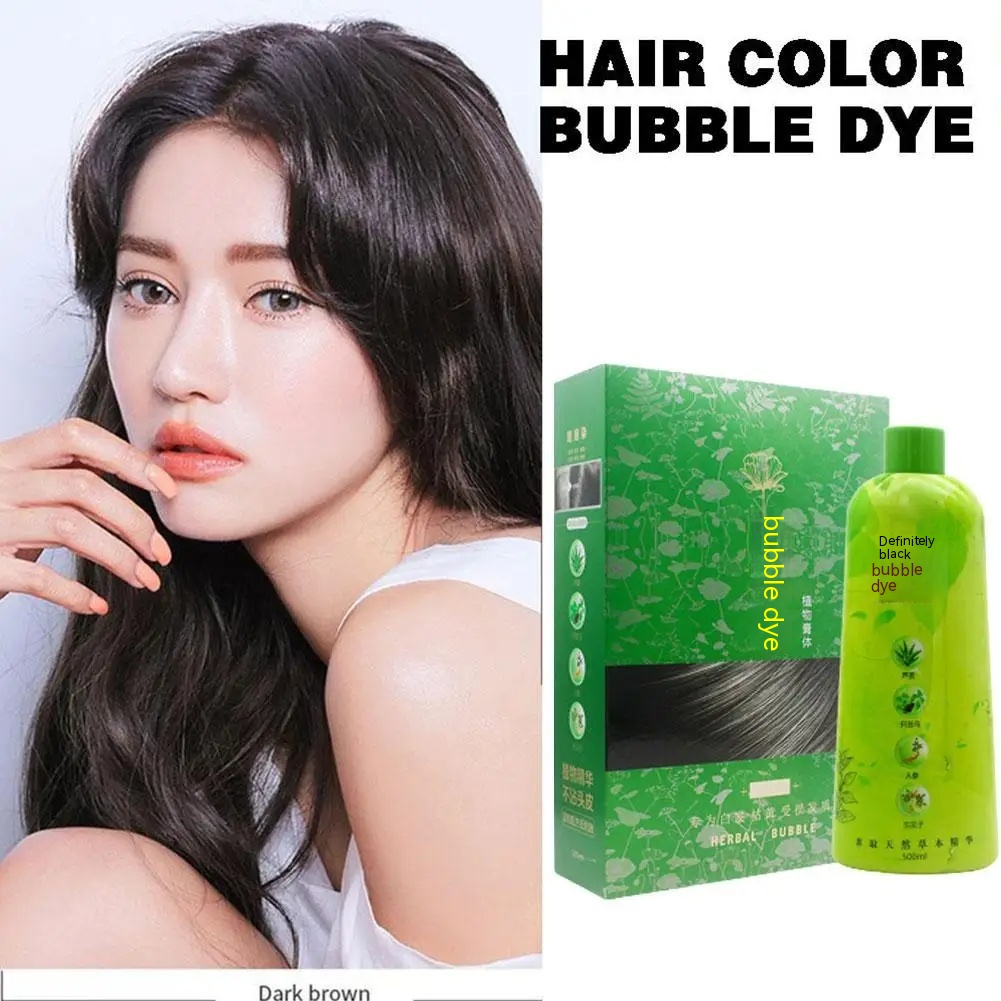 Bimei Silk Bubble Hair Dye One Black One Chestnut Brown Popular Color Herbal Paste - Image 13