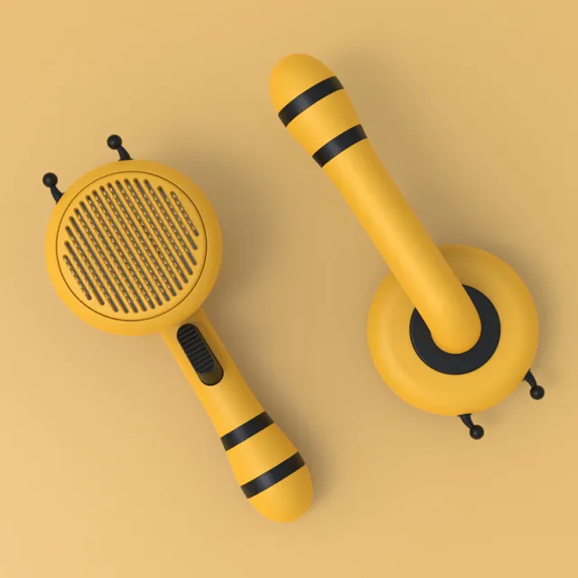 Bee Shaped Self Cleaning Cat Brush For Shedding One Click Hair Removal Soft Massage Grooming Brush, Washable Deshedding Tool For Cats And Dogs, Sui... Yellow - Shop at LoveMi
