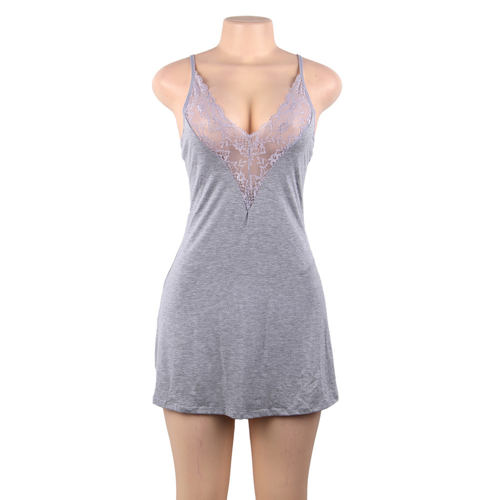 Title 5, Plus size pajamas lace suspenders nightdress