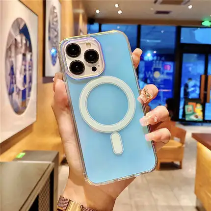 New Colour Plated Gradient Wireless Drop-proof Magnetic Phone Case