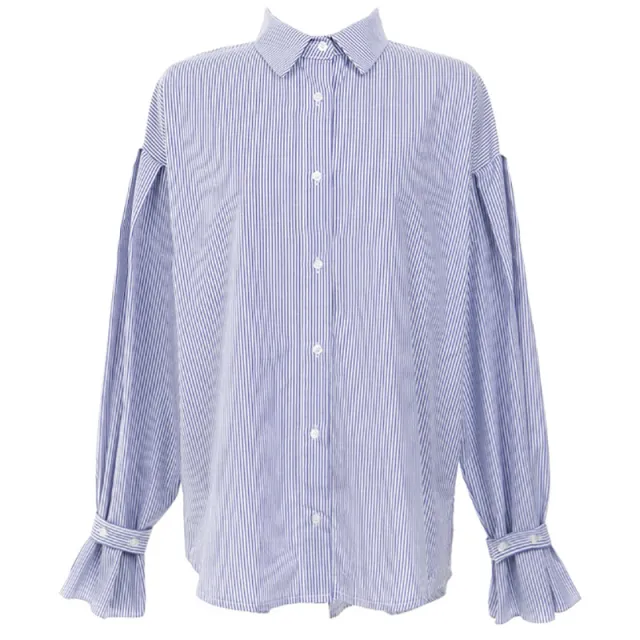 Autumn Women's Fashion Casual Chic Style Vest Shirt Two piece Suit Striped Shirt M - Shop at LoveMi