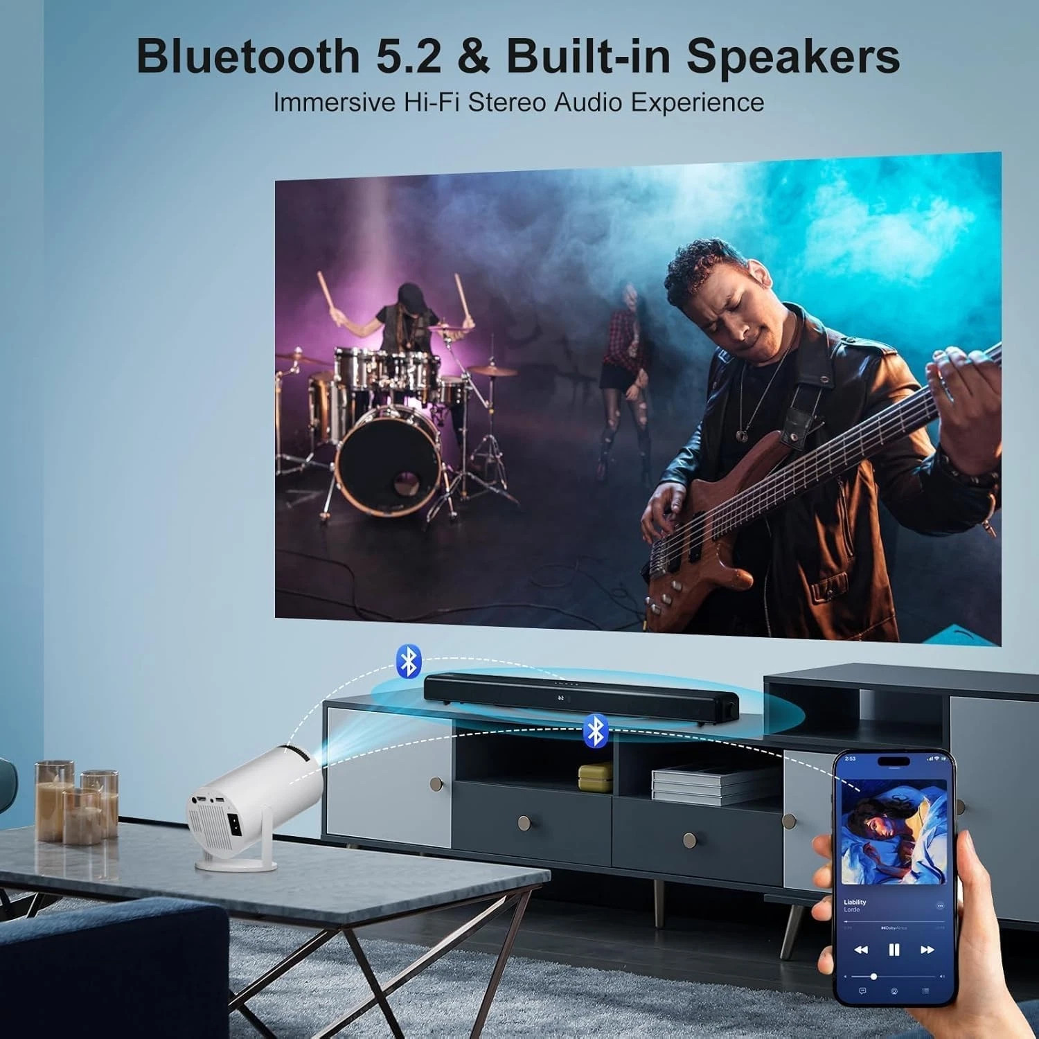 4K 5G Projector Smart HD LED WiFi Bluetooth H DMI USB Android Office Home — image 11