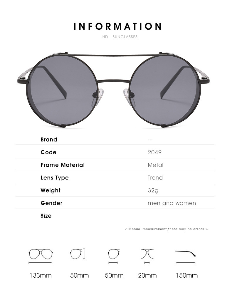 Title 1, Neue Retro-Sonnenbrille mit Doppelsteg Metall R...