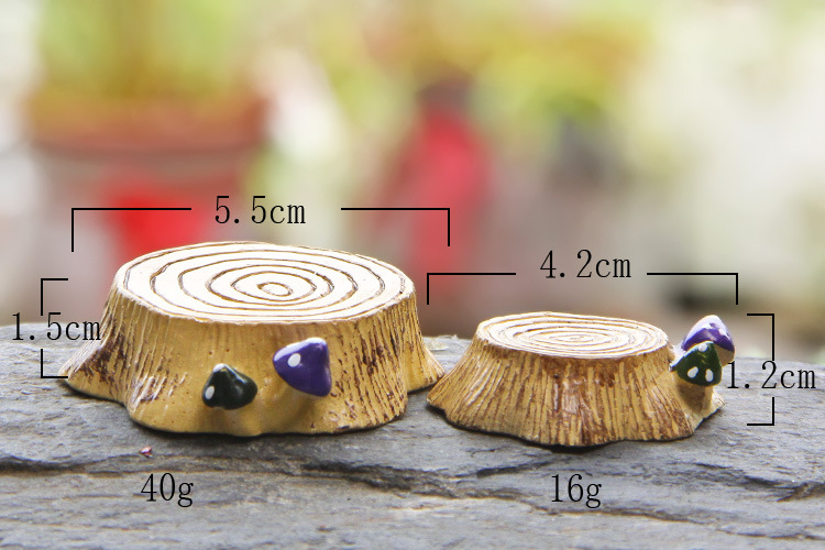 Title 1, Resin Mushroom Size Stump Landscape Accessories