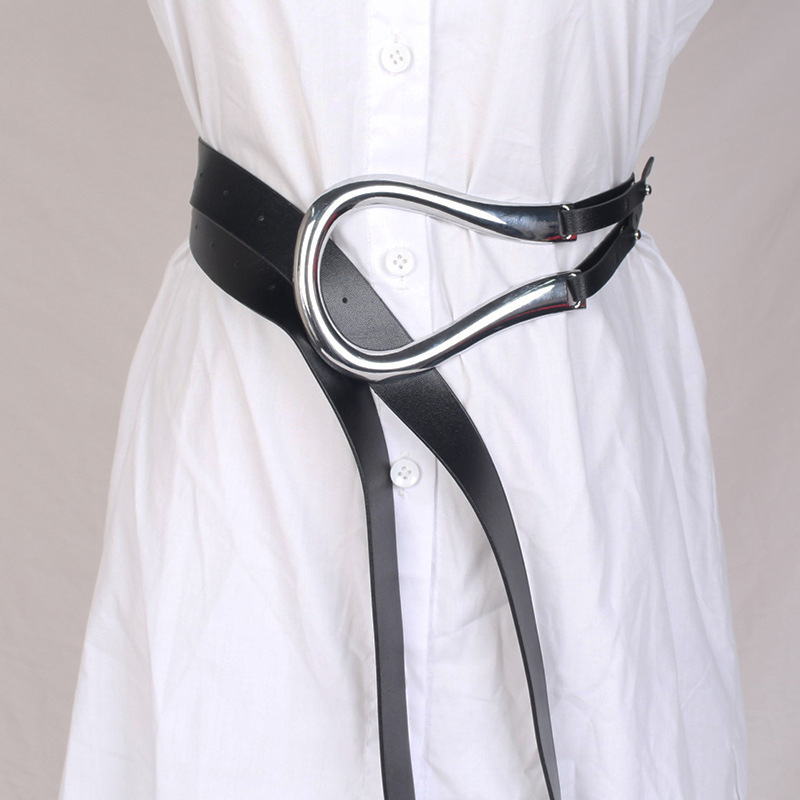 Silver Horseshoe Buckle Belt Ladies Decoration And Dress