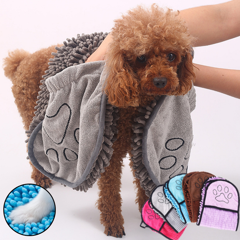 Dogs Cats Towels Super Absorbent Dog Bathrobe Microfiber Bath Towels Quick-Dryin