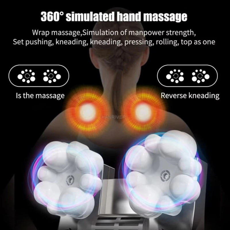 Electric Neck & Shoulder Massage Shawl Heated 8-Heads Back Pounding Massager UK — image 5