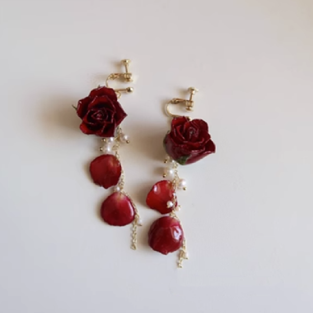 Title 3, New Fashion Summer Rose Earrings, a stylish and...