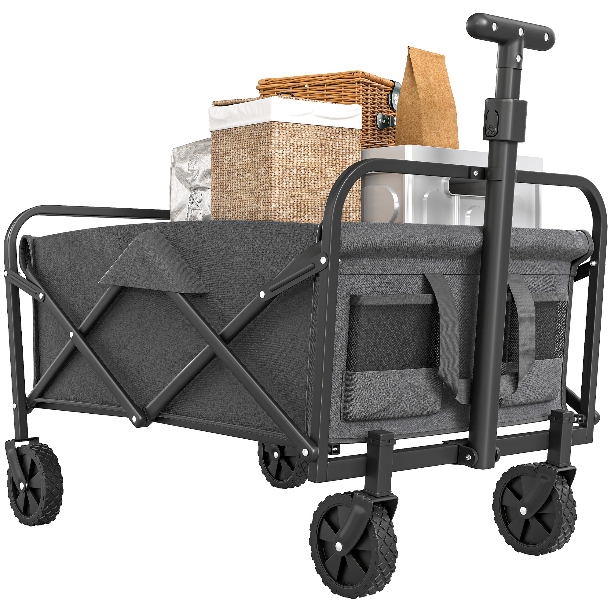 62L Festival Handcart With Wheels, Garden Folding 120kg Heavy Duty Foldable — image 2