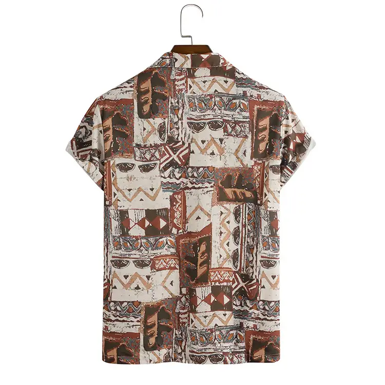 Casual Short Sleeve Lapel Plain Print Slim Fit Youth Men's Clothing
