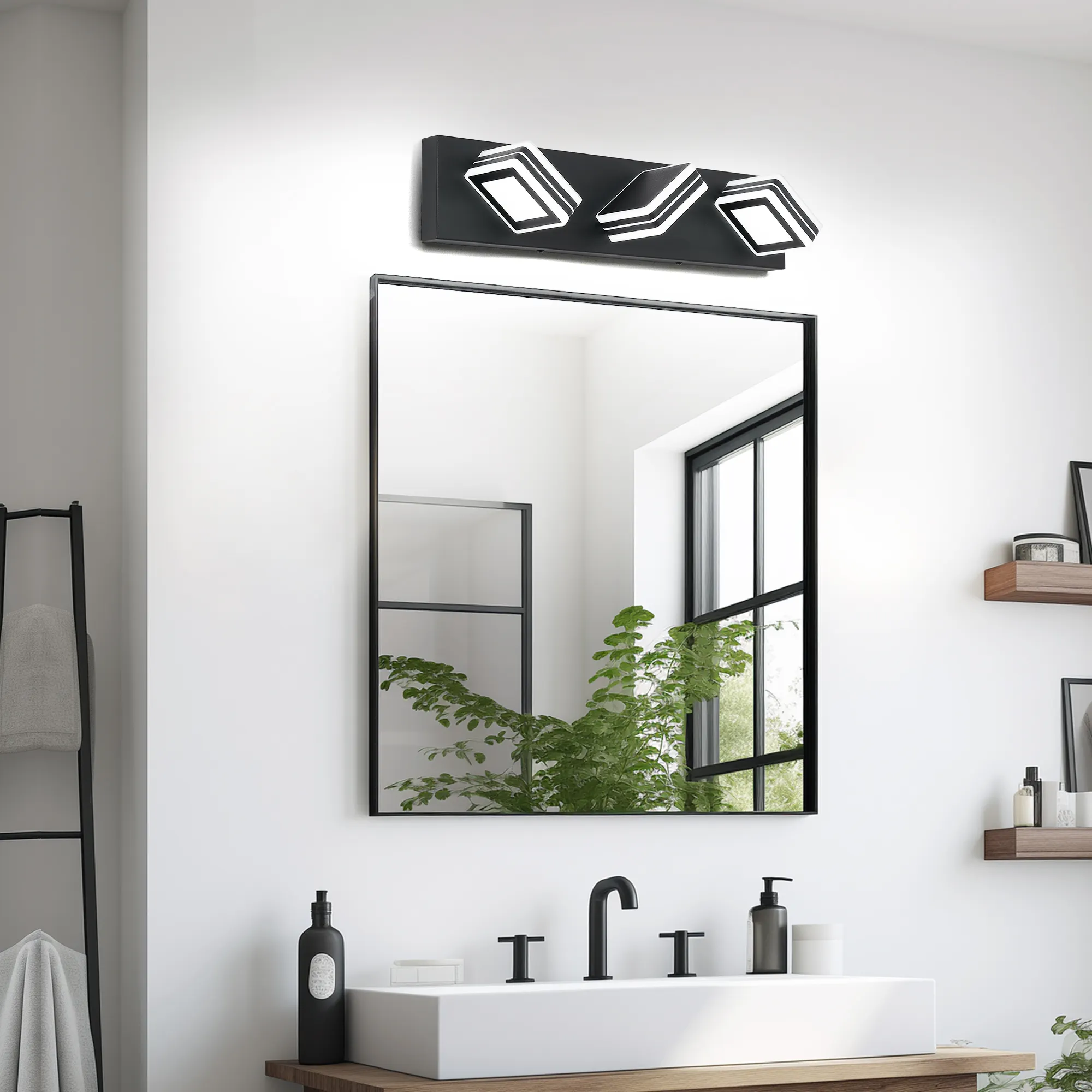Matte Black Vanity Light Fixtures 3 Lights