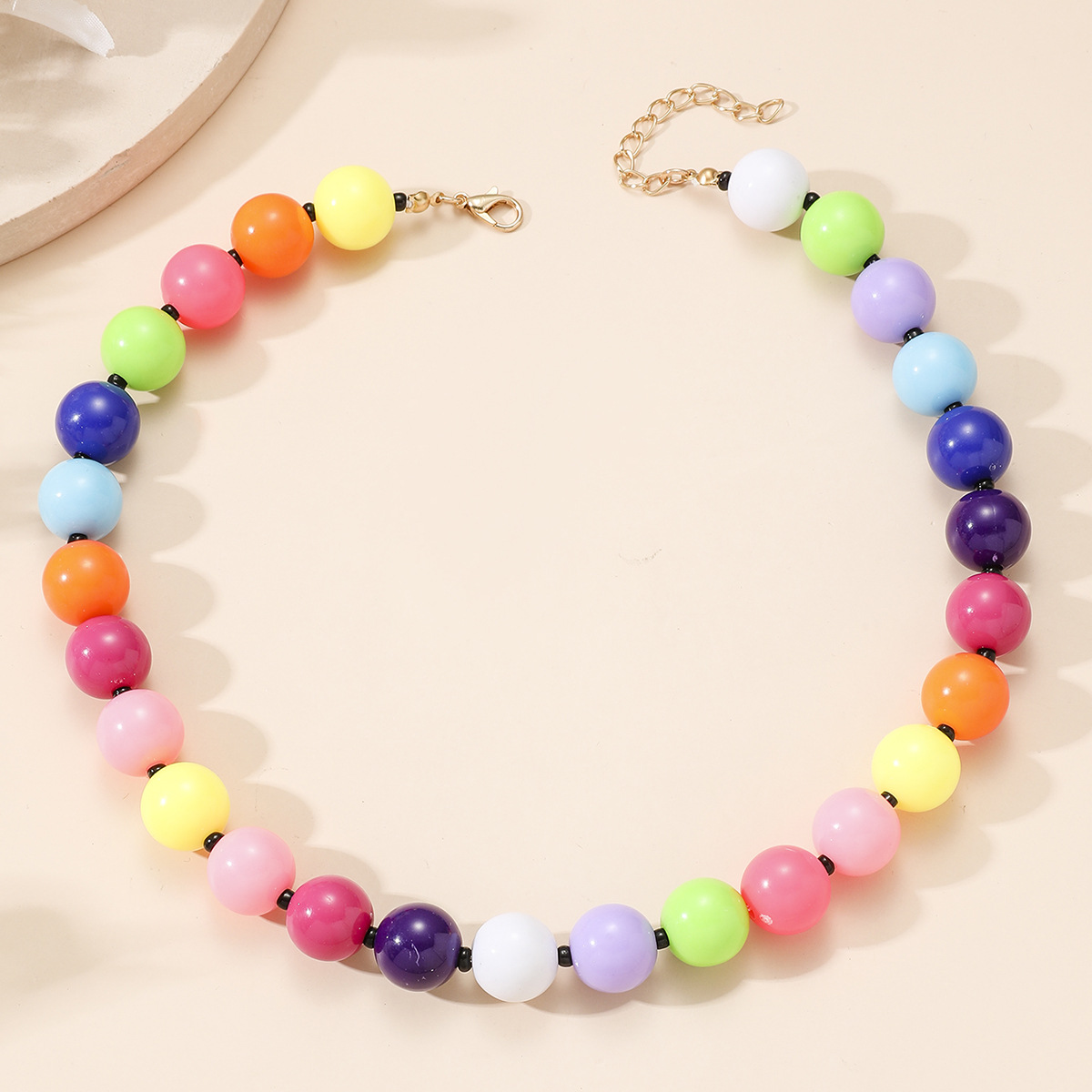 Title 7, Womens Fashion Simple Acrylic Bead Necklace a ...