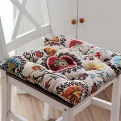 Home Fabric Memory Cotton Dining Chair Cushion - No Lace - View 1