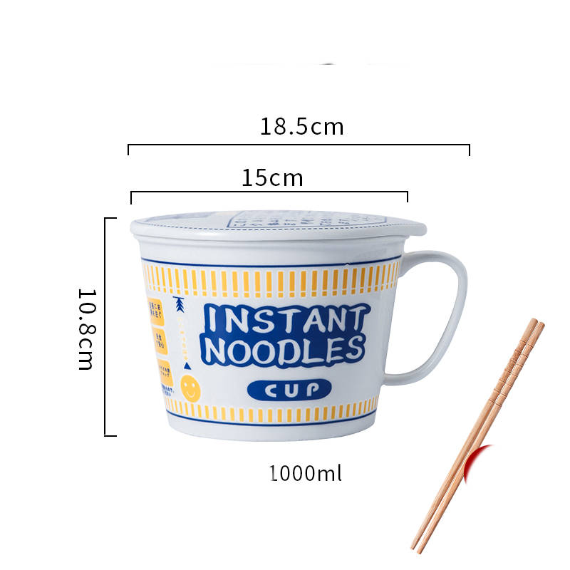 Title 6, Ceramic Large Capacity Instant Noodle Bowl Hand...