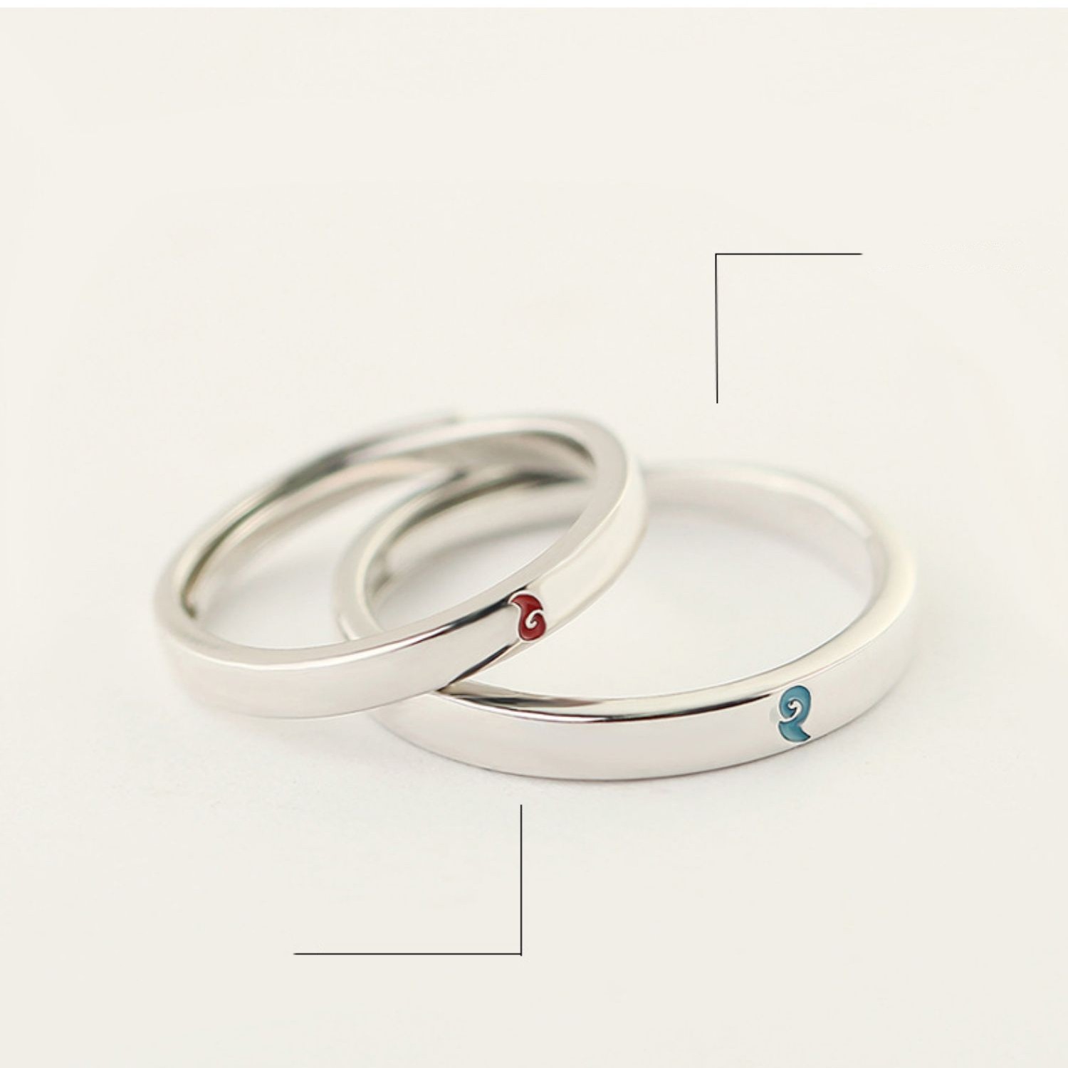 Title 5, S925 Sterling Silver Ring Couple