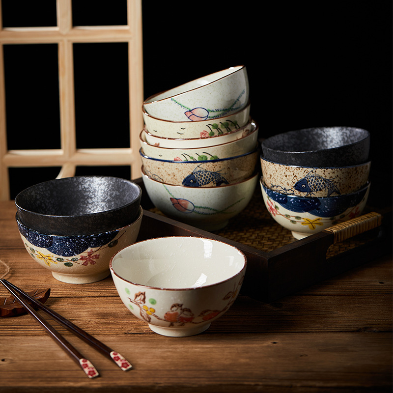 Title 16, Hand Painted Underglaze Ceramic Rice Bowl for H...