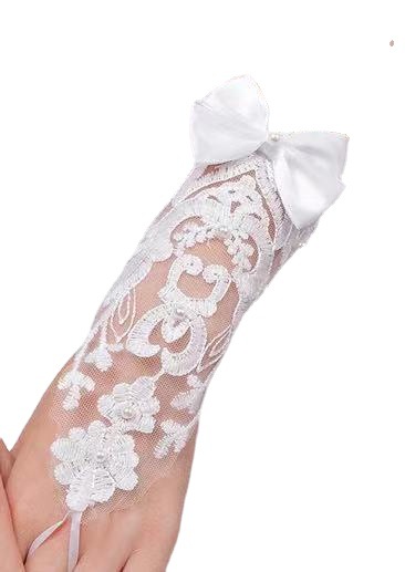 Title 5, Wedding Gloves Mid-length Lace Bow