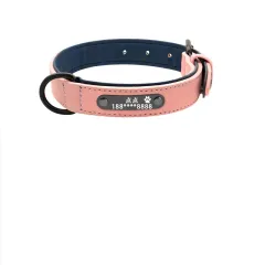 Dog Collar Lettering Anti-Lost Medium Dog Large Dog Small Dog Dog Collar Custom Pet - Pink - View 1