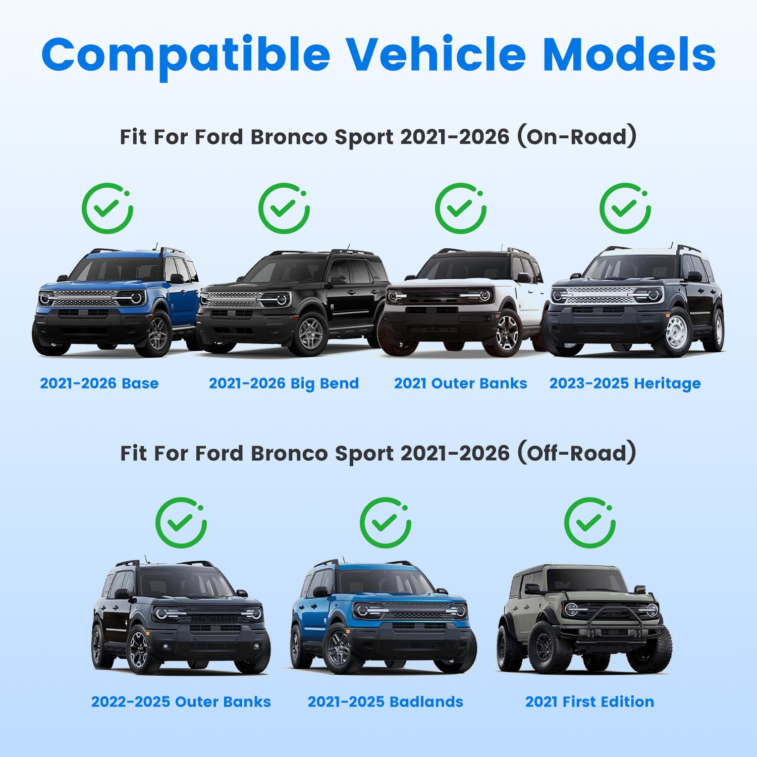 Roof Rack Cross Bars Fit For Ford Bronco Sport 2021-2026 On-Road Off-Road Aluminum Lockable Car Roof Crossbar Set For Factory Raised Side Rails 396LBS Capacity For Luggage Kayak Bike — foto 4