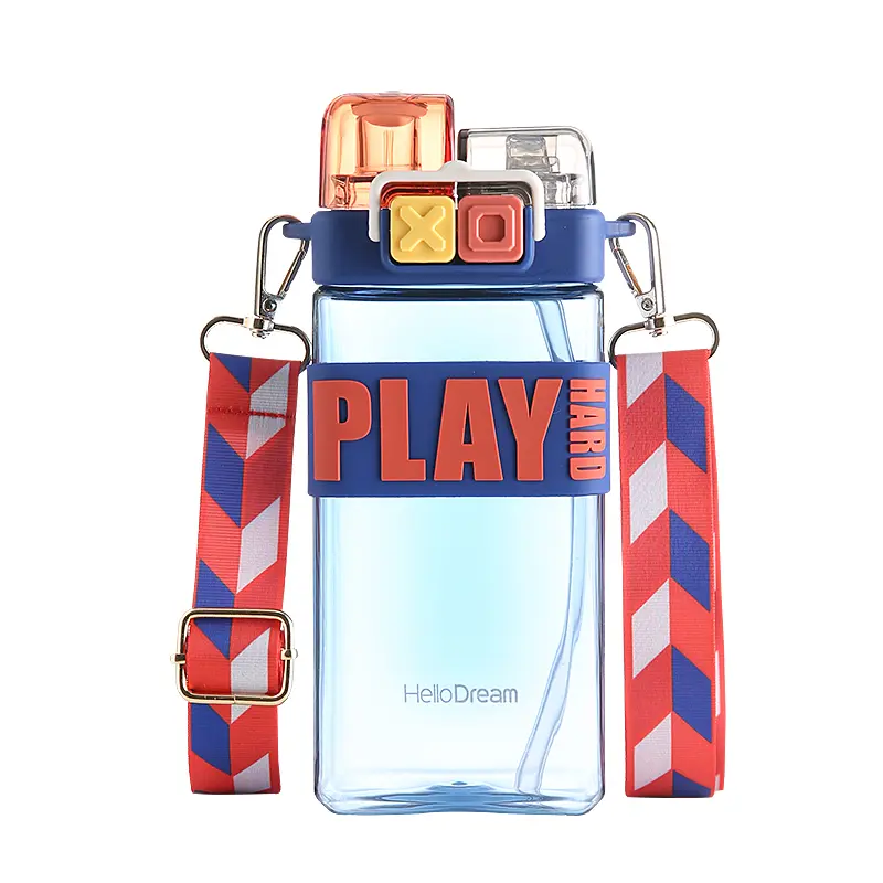Square Kettle Children's Plastic Straw Water Cup