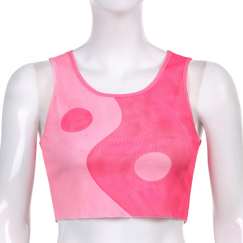 Title 34, Printed Sleeveless Sports Bottoming Vest And Lo...