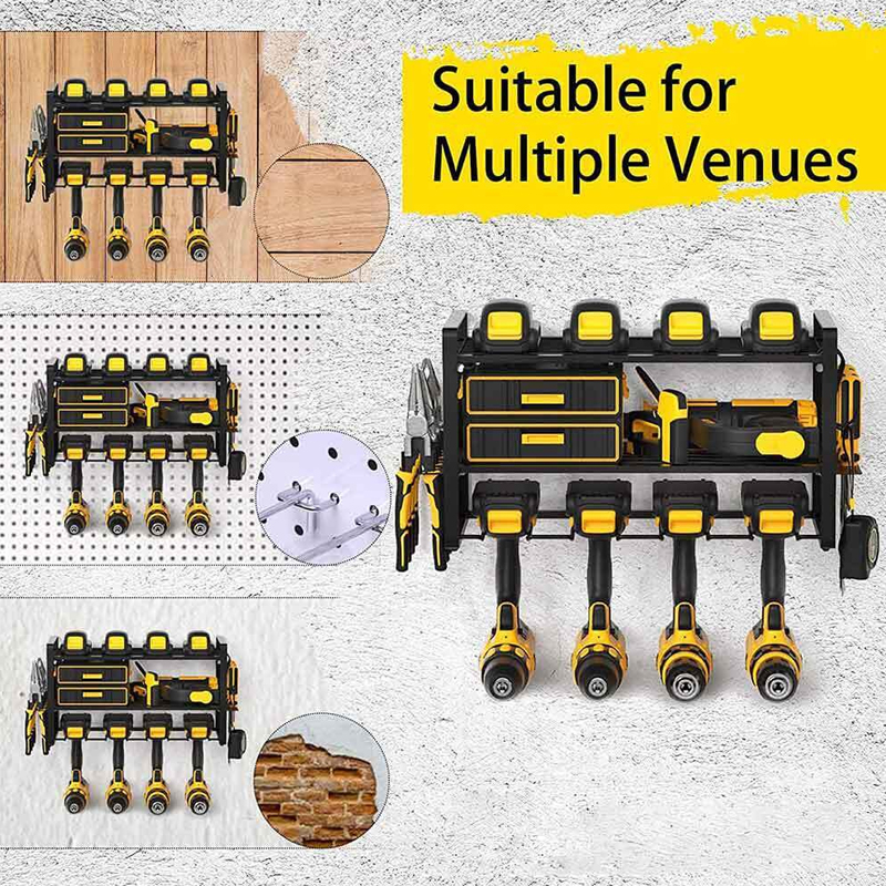 Power Tool Storage Electric Drill Rack Wall Mount Workshop Garage Tool Organizer
