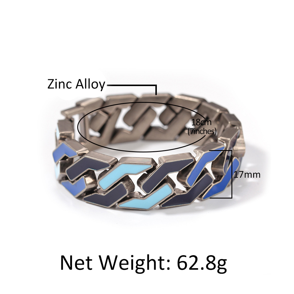 Colorful Oil Necklace Vintage Geometric Shape Men's Bracelet