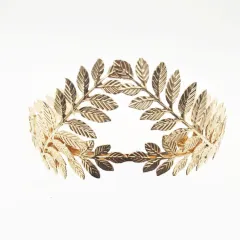 European And American Metal Leaf Headband Baroque Leaves - Gold - View 1