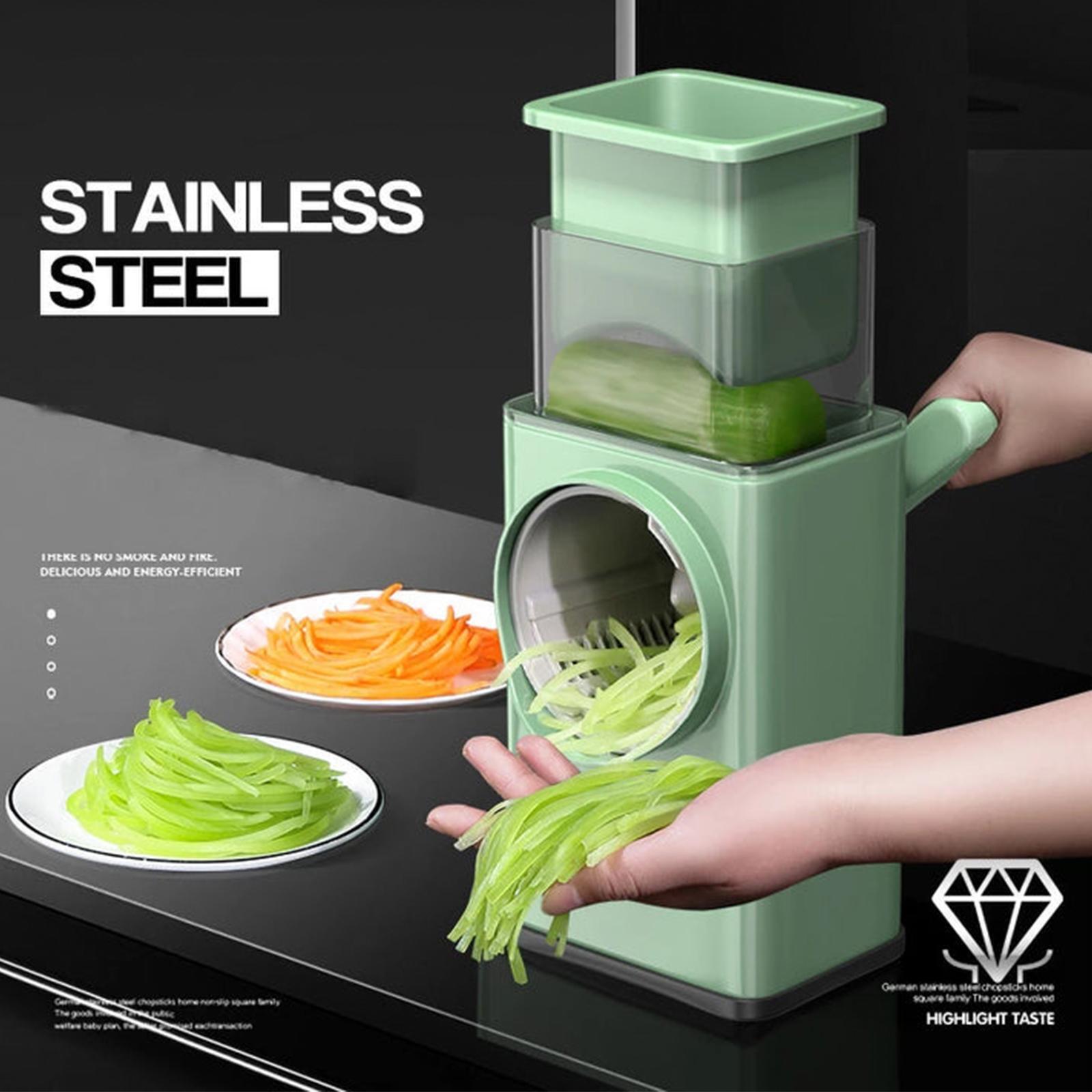 Multifunction Vegetable Cutter Slicer Hand Rotary Grater Shredder Roller N Q1Q4 9
