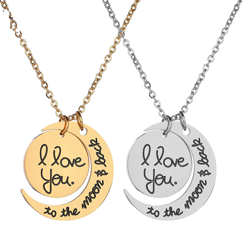 Letter Crescent Tag Name Sweater Chain