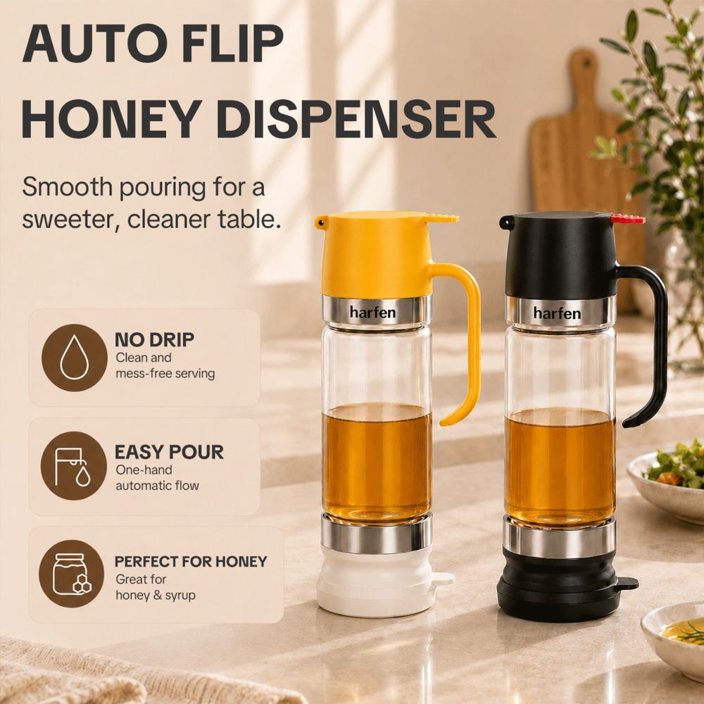 Glass Honey Dispenser Jar With Handle, Auto Flip Lid, Household Honey Storage Bottle,Self-pickup Only image 15