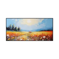 Natural Scenery Paintings Art Hand Painted Canvas Oil Painting Wall Art Scene Wall Pictures Large Art For Living Room Decor - Without Inner Frame - View 1
