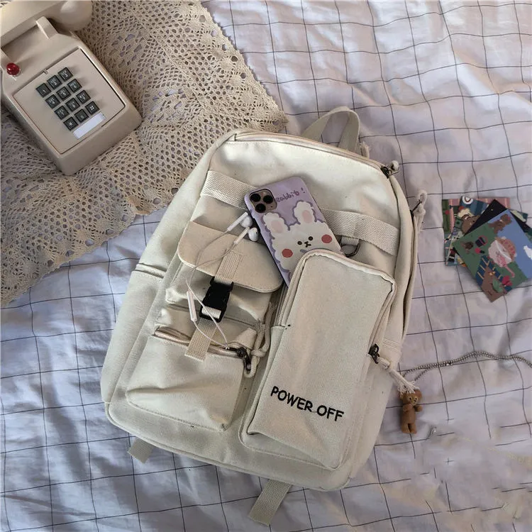 Women's Fashion Simple Casual Travel Backpack - White