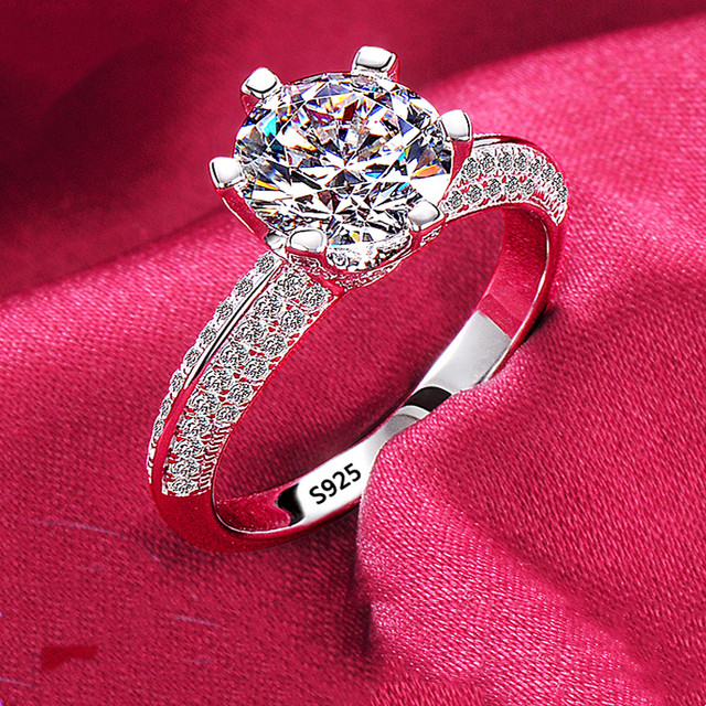 Title 8, Platinum Ring Round Cut Zircon