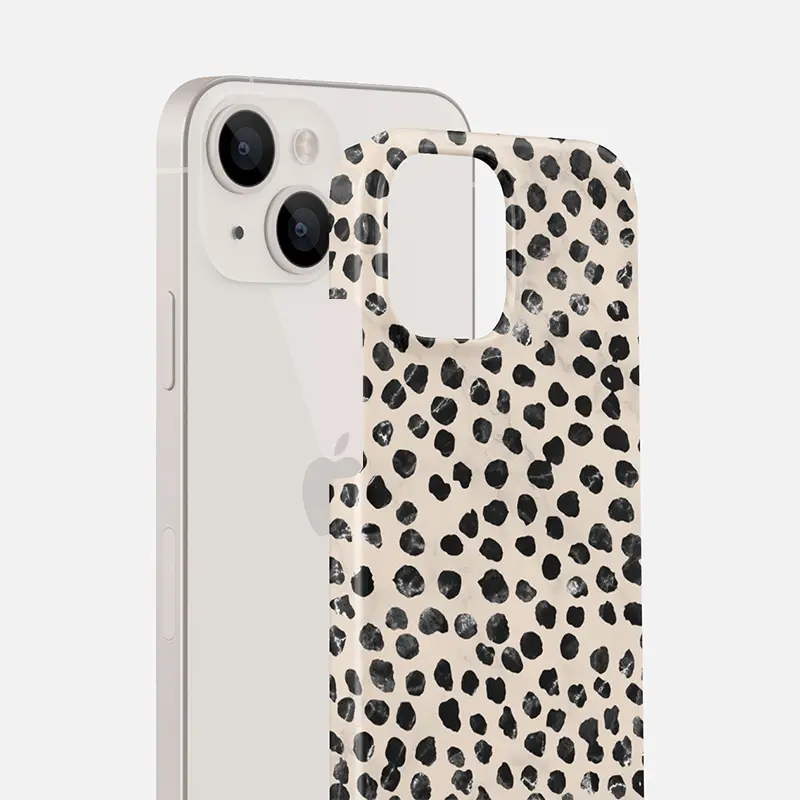 Dot Art Minimalist Film 2-in-1 Anti-fall Almond Latte Phone Case