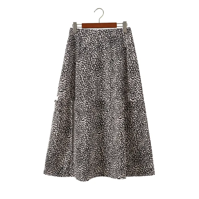 Women's Loose Long Skirt Thin A Line Skirt New Leopard Print Floral Skirt Black - Shop at LoveMi