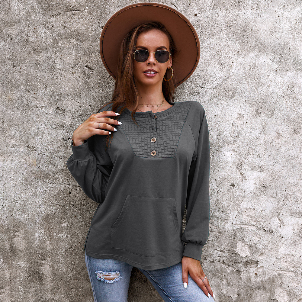 Title 4, Pure Color Top Casual Vacation Chic Design Sweater