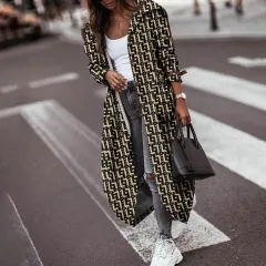 Fashion Personality Casual Lapel Mid-length Trench Coat Women - Khaki - View 1